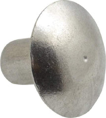 Made in USA - 1/4" Body Diam, Brazier Aluminum Solid Rivet - 3/8" Length Under Head, Grade 2117-T4, 5/8" Head Diam x 1/8" Head Height - Apex Tool & Supply