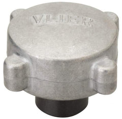 Vlier - 1/2-13 Aluminum Thumb Screw - 2" Head Diam x 13/16" Head Height - Apex Tool & Supply