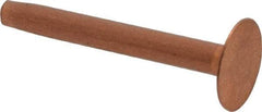 Made in USA - #10 Wire Body Diam, Flat Copper Belt Rivet with Washer - 1-1/4" Length Under Head, 7/16" Head Diam - Apex Tool & Supply