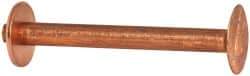 Made in USA - #10 Wire Body Diam, Flat Copper Belt Rivet with Washer - 1-1/2" Length Under Head, 7/16" Head Diam - Apex Tool & Supply