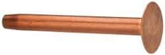 Made in USA - #12 Wire Body Diam, Flat Copper Belt Rivet with Washer - 1-1/4" Length Under Head, 3/8" Head Diam - Apex Tool & Supply