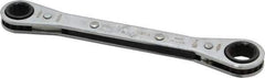 Proto - 3/8" x 7/16" 12 Point Ratcheting Box Wrench - Double End, 1-5/8" Head Diam x 1/2" Head Thickness, 5-1/2" OAL, Steel, Chrome Finish - Apex Tool & Supply