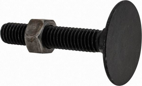 Value Collection - 3/8-16, 2-1/4" OAL, 1-5/16" Head Diam, Steel Elevator Bolt - Uncoated, Flat Head, UNC Thread, Grade 2 - Apex Tool & Supply