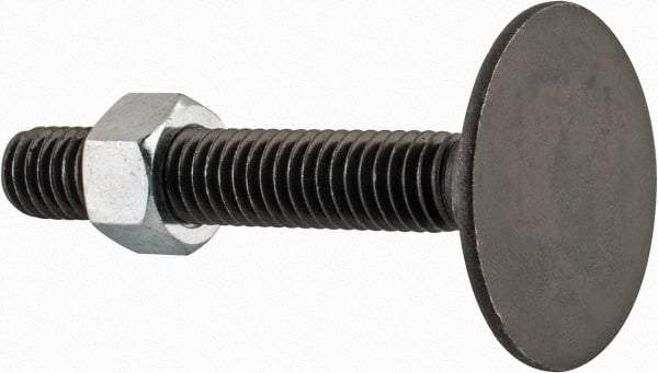 Value Collection - 3/8-16, 2-1/2" OAL, 1-5/16" Head Diam, Steel Elevator Bolt - Uncoated, Flat Head, UNC Thread, Grade 2 - Apex Tool & Supply
