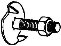 Value Collection - 5/16-18, 1" OAL, 1-3/16" Head Diam, Steel Elevator Bolt - Uncoated, Fanged Head, UNC Thread, Grade 2 - Apex Tool & Supply