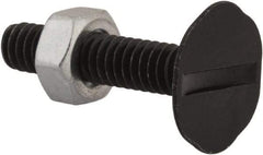 Value Collection - 1/4-20, 1-1/4" Overall Length, 23/32" Head Diam, Steel Elevator Bolt - Uncoated, Ribbed Head, UNC Thread, Grade 2 - Apex Tool & Supply