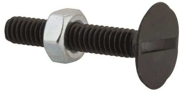 Value Collection - 1/4-20, 1-1/2" Overall Length, 23/32" Head Diam, Steel Elevator Bolt - Uncoated, Ribbed Head, UNC Thread, Grade 2 - Apex Tool & Supply