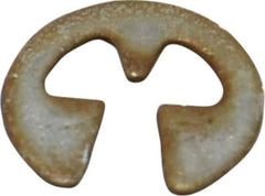 Rotor Clip - 0.079" Groove Diam, 7/64" Shaft Diam, Zinc Yellow Dichromate Steel, E Style External Retaining Rings - 0.02" Groove Width, 0.015" Groove Depth, 0.015" Ring Thickness, Grade 1060-1090 - Apex Tool & Supply