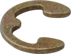 Rotor Clip - 0.102" Groove Diam, 9/64" Shaft Diam, Zinc Yellow Dichromate Steel, E Style External Retaining Rings - 0.02" Groove Width, 0.019" Groove Depth, 0.015" Ring Thickness, Grade 1060-1090 - Apex Tool & Supply