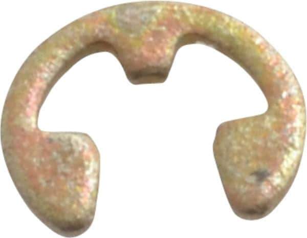 Rotor Clip - 0.116" Groove Diam, 5/32" Shaft Diam, Zinc Yellow Dichromate Steel, E Style External Retaining Rings - 0.029" Groove Width, 0.02" Groove Depth, 0.025" Ring Thickness, Grade 1060-1090 - Apex Tool & Supply