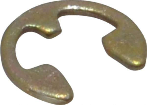 Rotor Clip - 0.147" Groove Diam, 3/16" Shaft Diam, Zinc Yellow Dichromate Steel, E Style External Retaining Rings - 0.029" Groove Width, 0.02" Groove Depth, 0.025" Ring Thickness, Grade 1060-1090 - Apex Tool & Supply
