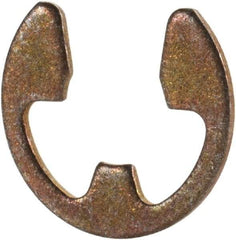 Rotor Clip - 0.303" Groove Diam, 3/8" Shaft Diam, Zinc Yellow Dichromate Steel, E Style External Retaining Rings - 0.039" Groove Width, 0.036" Groove Depth, 0.035" Ring Thickness, Grade 1060-1090 - Apex Tool & Supply