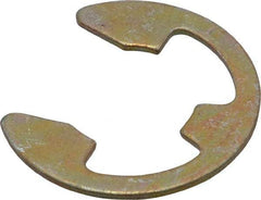 Rotor Clip - 0.675" Groove Diam, 7/8" Shaft Diam, Zinc Yellow Dichromate Steel, E Style External Retaining Rings - 0.056" Groove Width, 0.1" Groove Depth, 0.05" Ring Thickness, Grade 1060-1090 - Apex Tool & Supply