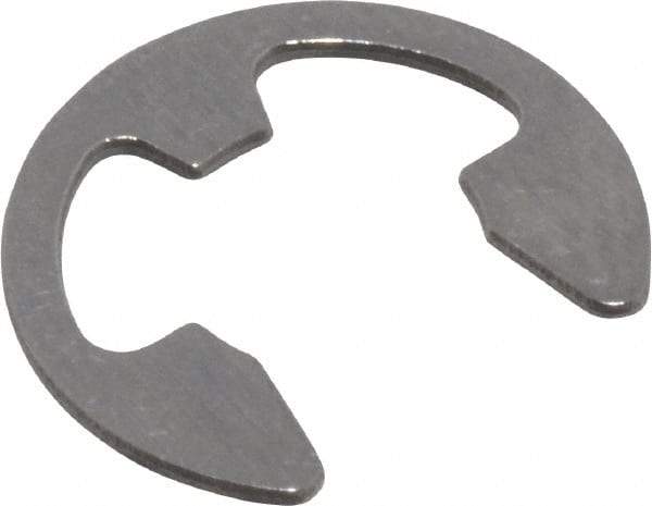 Rotor Clip - 1/4" Groove Diam, 5/16" Shaft Diam, Stainless Steel, E Style External Retaining Rings - 0.029" Groove Width, 0.031" Groove Depth, 0.025" Ring Thickness, Grade 15-7 Grade 632 - Apex Tool & Supply