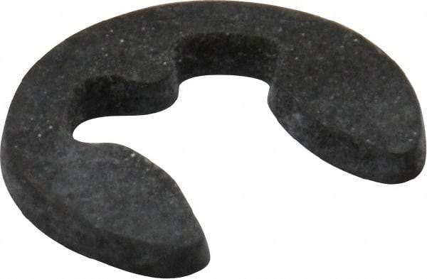 Rotor Clip - 1.9mm Groove Diam, 2.5 to 3mm Shaft Diam, Phosphate & Oil Steel, E Style External Retaining Rings - 0.54mm Groove Width, 0.5mm Ring Thickness, Grade 1060-1090 - Apex Tool & Supply