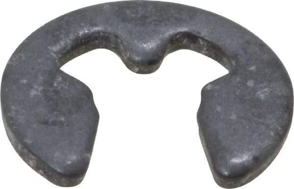 Rotor Clip - 2.3mm Groove Diam, 3 to 4mm Shaft Diam, Phosphate & Oil Steel, E Style External Retaining Rings - 0.64mm Groove Width, 0.6mm Ring Thickness, Grade 1060-1090 - Apex Tool & Supply
