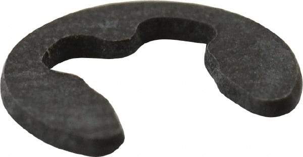 Rotor Clip - 3.2mm Groove Diam, 4 to 5mm Shaft Diam, Phosphate & Oil Steel, E Style External Retaining Rings - 0.64mm Groove Width, 0.6mm Ring Thickness, Grade 1060-1090 - Apex Tool & Supply