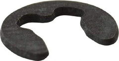 Rotor Clip - 3.2mm Groove Diam, 4 to 5mm Shaft Diam, Phosphate & Oil Steel, E Style External Retaining Rings - 0.64mm Groove Width, 0.6mm Ring Thickness, Grade 1060-1090 - Apex Tool & Supply