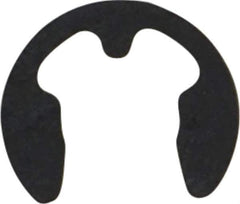 Rotor Clip - 6mm Groove Diam, 7 to 9mm Shaft Diam, Phosphate & Oil Steel, E Style External Retaining Rings - 0.74mm Groove Width, 0.7mm Ring Thickness, Grade 1060-1090 - Apex Tool & Supply