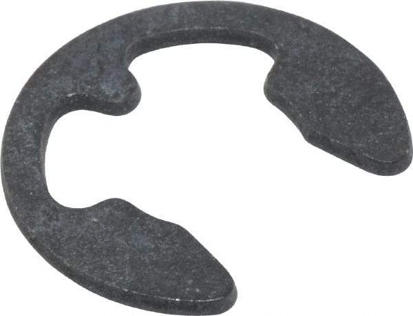 Rotor Clip - 7mm Groove Diam, 8 to 11mm Shaft Diam, Phosphate & Oil Steel, E Style External Retaining Rings - 0.94mm Groove Width, 0.9mm Ring Thickness, Grade 1060-1090 - Apex Tool & Supply