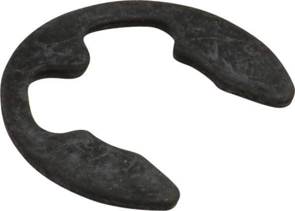 Rotor Clip - 12mm Groove Diam, 13 to 18mm Shaft Diam, Phosphate & Oil Steel, E Style External Retaining Rings - 1.35mm Groove Width, 1.3mm Ring Thickness, Grade 1060-1090 - Apex Tool & Supply