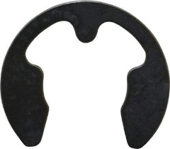 Rotor Clip - 8mm Groove Diam, 9 to 12mm Shaft Diam, Phosphate & Oil Steel, E Style External Retaining Rings - 1.05mm Groove Width, 1mm Ring Thickness, Grade 1060-1090 - Apex Tool & Supply