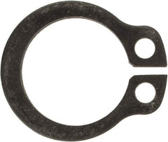 Rotor Clip - 9.6mm Groove Diam, 10mm Shaft Diam, Phosphate & Oil Steel, Snap External Retaining Rings - 1.1mm Groove Width, 0.2mm Groove Depth, 1mm Ring Thickness, Grade 1060-1090 - Apex Tool & Supply