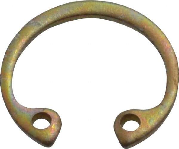 Rotor Clip - 0.035" Thick, Zinc Yellow Dichromate Finish, Steel Snap Internal Retaining Ring - 0.039" Groove Width, 0.015" Groove Depth, 0.53" Groove Diam, Grade 1060-1090 - Apex Tool & Supply