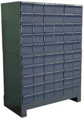 Durham - 60 Bin Drawer Cabinet System - 17-1/4 Inch Overall Depth x 48 Inch Overall Height, Gray Steel Bins - Apex Tool & Supply