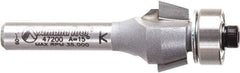 Amana Tool - 5/8" Cut Diam, 9/32" Length of Cut, 2 Flute Chamfer Edge Profile Router Bit - Carbide-Tipped, 1/4" Shank Diam, 2-3/32" OAL, Uncoated - Apex Tool & Supply