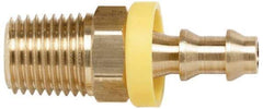 Coilhose Pneumatics - 1/2" ID 1/2 NPT Barbed Push On Male Connector - Brass - Apex Tool & Supply