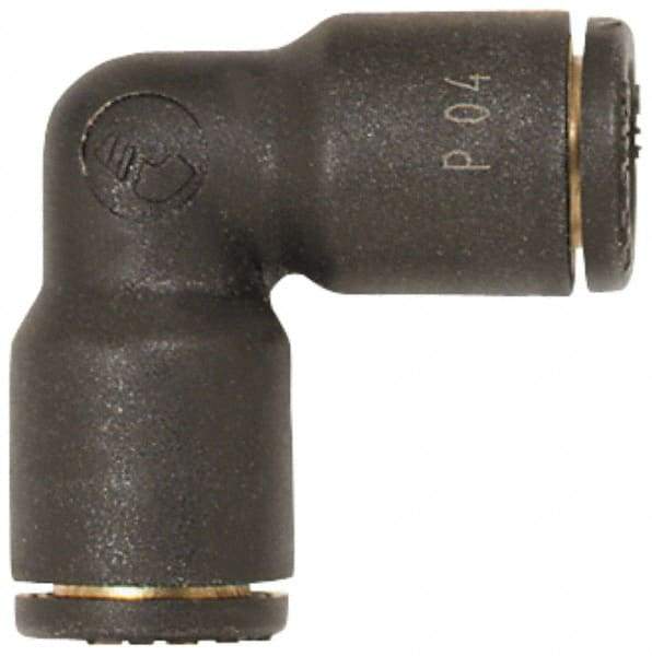 Coilhose Pneumatics - 1/2" OD, Glass Reinforced Nylon Push-to-Connect Union Elbow - 225 Max psi, Black - Apex Tool & Supply