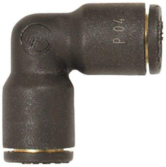 Coilhose Pneumatics - 1/2" OD, Glass Reinforced Nylon Push-to-Connect Union Elbow - 225 Max psi, Black - Apex Tool & Supply
