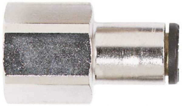 Coilhose Pneumatics - 1/4" OD, 1/4 NPT, Glass Reinforced Nylon/Nickel Plated Brass Push-to-Connect Female Connector - 225 Max psi - Apex Tool & Supply