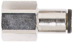 Coilhose Pneumatics - 1/4" OD, 1/4 NPT, Glass Reinforced Nylon/Nickel Plated Brass Push-to-Connect Female Connector - 225 Max psi - Apex Tool & Supply