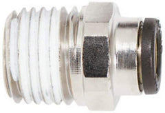 Coilhose Pneumatics - 3/8" OD, 1/4 NPT, Glass Reinforced Nylon/Nickel Plated Brass Push-to-Connect Male Connector - 225 Max psi, Tube to Male NPT - Apex Tool & Supply