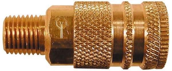Coilhose Pneumatics - 1/8 Male NPT Industrial/Acme Pneumatic Hose Coupler (Six Ball) - Brass, 1/4" Body Diam - Apex Tool & Supply