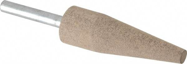 Cratex - 3/4" Head Diam x 2-1/2" Thickness, A1, Cone End, Aluminum Oxide Mounted Point - Medium Grade, 80 Grit, 13,120 RPM - Apex Tool & Supply