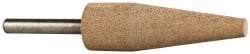 Cratex - 3/4" Head Diam x 2-1/2" Thickness, A1, Cone End, Aluminum Oxide Mounted Point - Fine Grade, 120 Grit, 13,120 RPM - Apex Tool & Supply