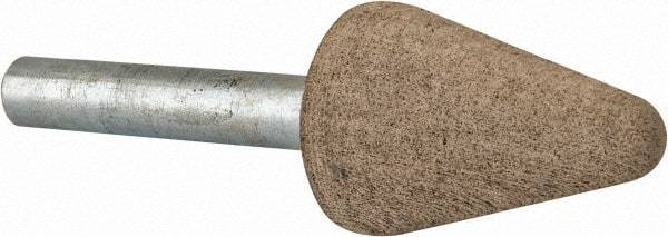 Cratex - 3/4" Head Diam x 1-1/8" Thickness, A5, Tree End, Aluminum Oxide Mounted Point - Fine Grade, 120 Grit, 27,000 RPM - Apex Tool & Supply