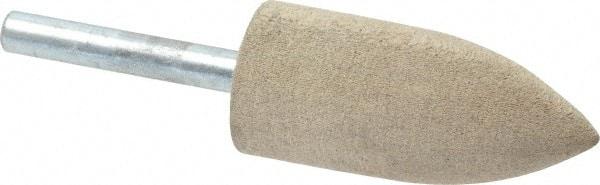 Cratex - 7/8" Head Diam x 2" Thickness, A11, Pointed Tree End, Aluminum Oxide Mounted Point - Fine Grade, 120 Grit, 12,000 RPM - Apex Tool & Supply