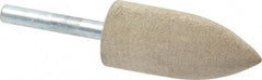 Cratex - 7/8" Head Diam x 2" Thickness, A11, Pointed Tree End, Aluminum Oxide Mounted Point - Fine Grade, 120 Grit, 12,000 RPM - Apex Tool & Supply