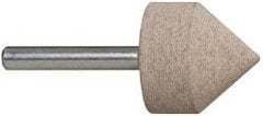Cratex - 1-1/8" Head Diam x 1-1/8" Thickness, A13, Pointed Cylinder End, Aluminum Oxide Mounted Point - Medium Grade, 80 Grit, 25,500 RPM - Apex Tool & Supply