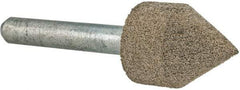 Cratex - 11/16" Head Diam x 7/8" Thickness, A14, Pointed Cylinder End, Aluminum Oxide Mounted Point - Medium Grade, 80 Grit, 30,750 RPM - Apex Tool & Supply