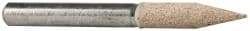 Cratex - 1/4" Head Diam x 1-1/16" Thickness, A15, Pointed Cylinder End, Aluminum Oxide Mounted Point - Fine Grade, 120 Grit, 34,500 RPM - Apex Tool & Supply