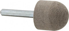 Cratex - 1" Head Diam x 1" Thickness, A21, Ball Nose End, Aluminum Oxide Mounted Point - Medium Grade, 80 Grit, 21,000 RPM - Apex Tool & Supply