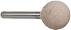 Cratex - 1" Head Diam x 1" Thickness, A25, Ball End, Aluminum Oxide Mounted Point - Fine Grade, 120 Grit, 22,120 RPM - Apex Tool & Supply