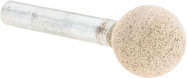 Cratex - 5/8" Head Diam x 5/8" Thickness, A26, Ball End, Aluminum Oxide Mounted Point - Medium Grade, 80 Grit, 35,250 RPM - Apex Tool & Supply
