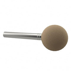 Cratex - 5/8" Head Diam x 5/8" Thickness, A26, Ball End, Aluminum Oxide Mounted Point - Fine Grade, 120 Grit, 35,250 RPM - Apex Tool & Supply