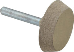 Cratex - 1-1/2" Head Diam x 3/8" Thickness, A34, Flat Cone End, Aluminum Oxide Mounted Point - Medium Grade, 80 Grit, 25,470 RPM - Apex Tool & Supply